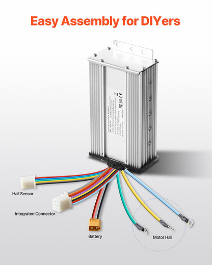 1800W Electric Brushless DC Motor Kit 48V 4500rpm with Upgraded Controller