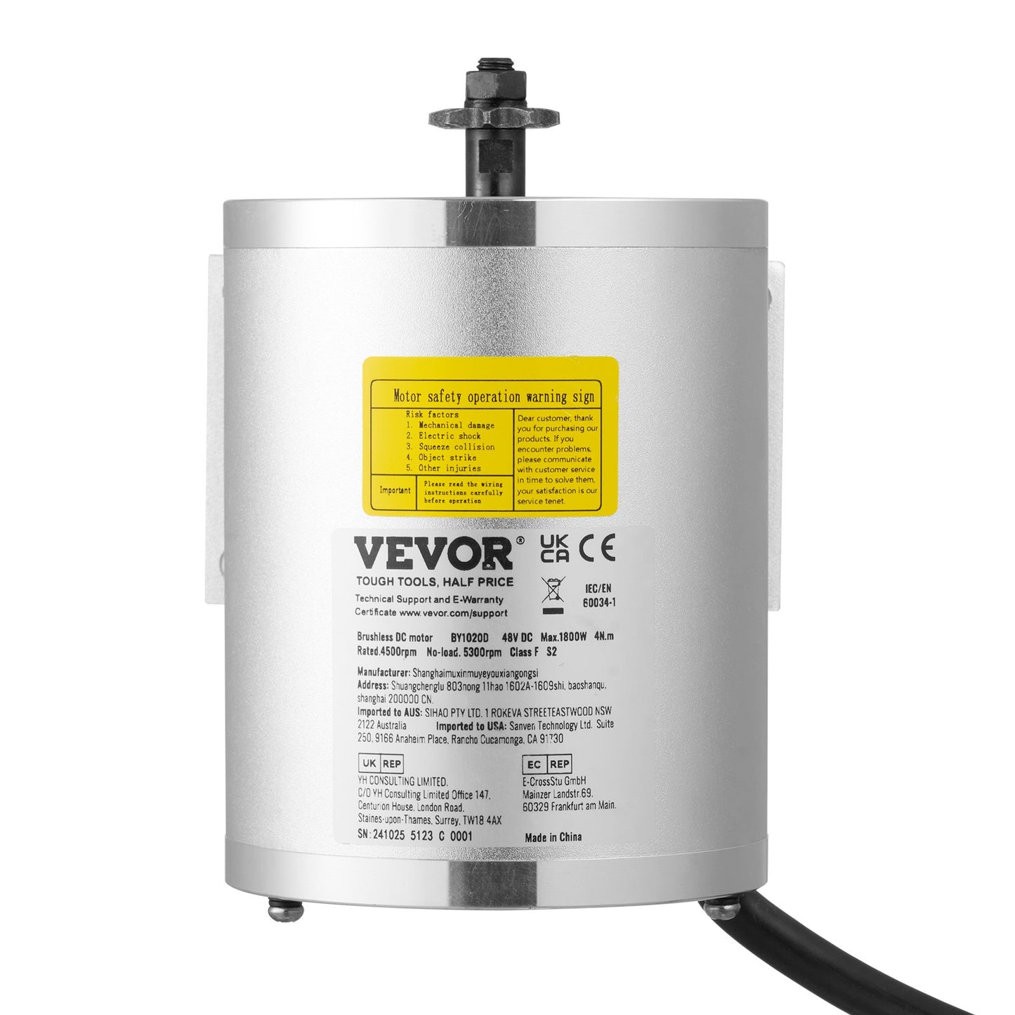 1800W Electric Brushless DC Motor Kit 48V 4500rpm with Upgraded Controller