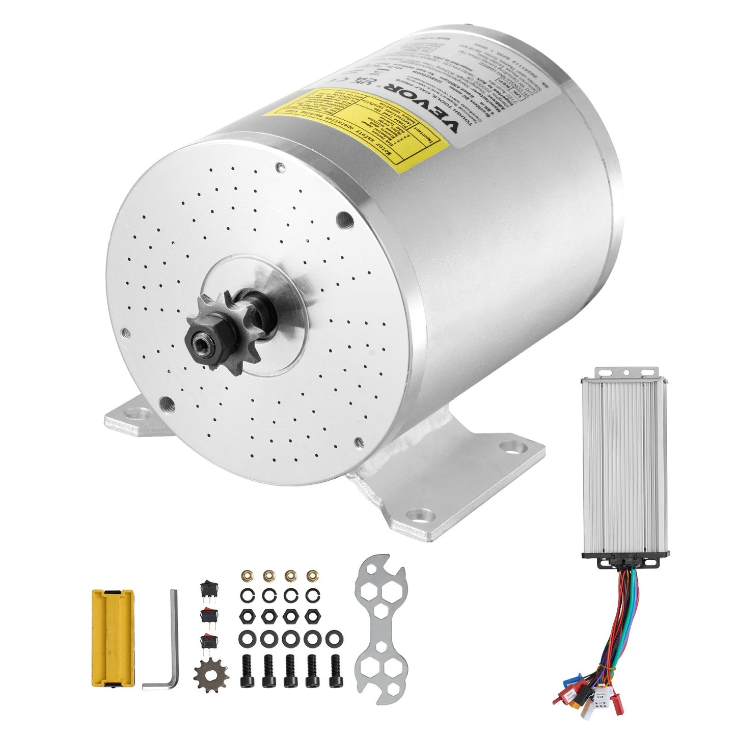 48V 2000W elektrisk borstlös DC-motorsats med uppgraderad hastighetsregulator