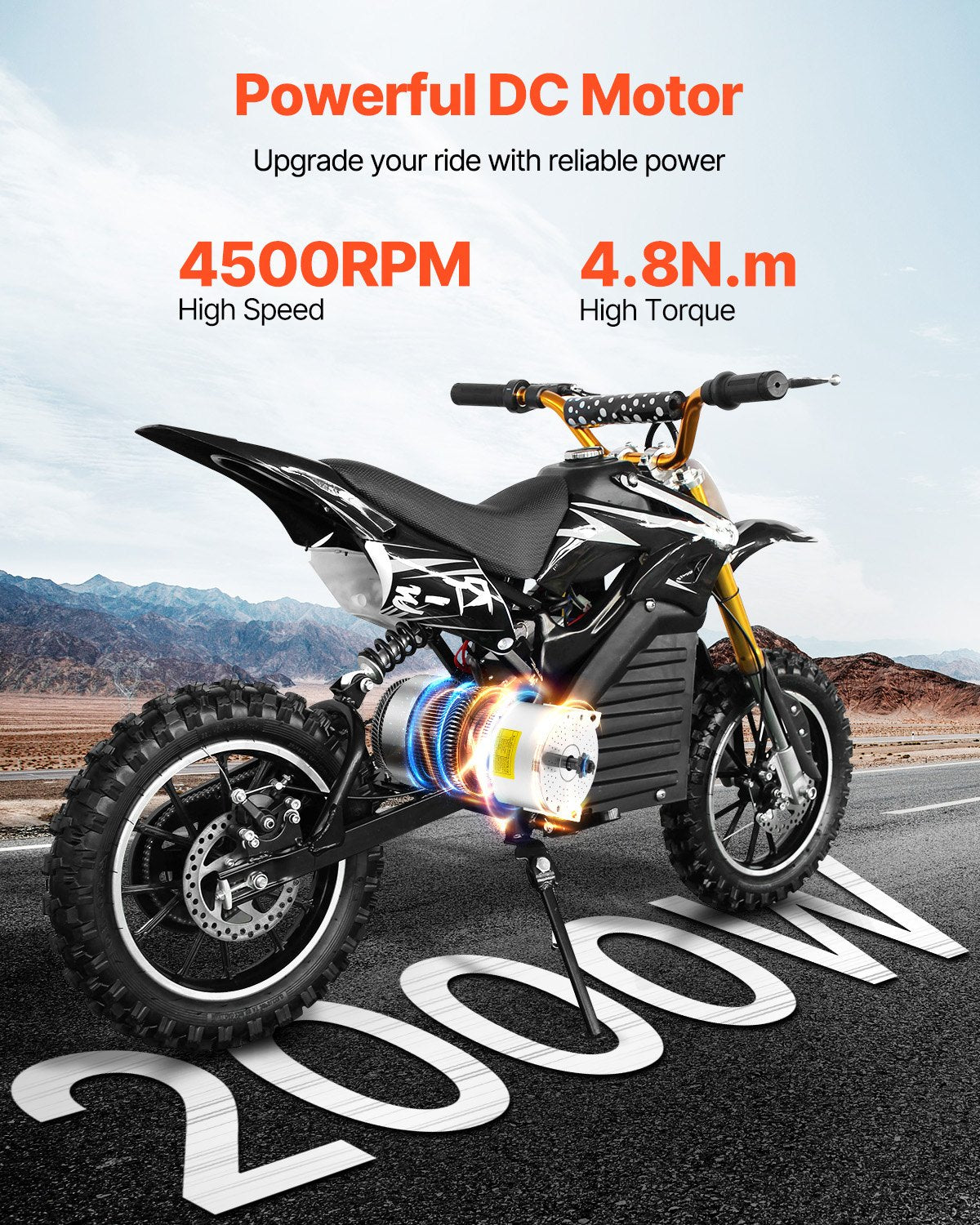 2000W Electric Brushless DC Motor Kit 60V 4500rpm with Upgraded Controller