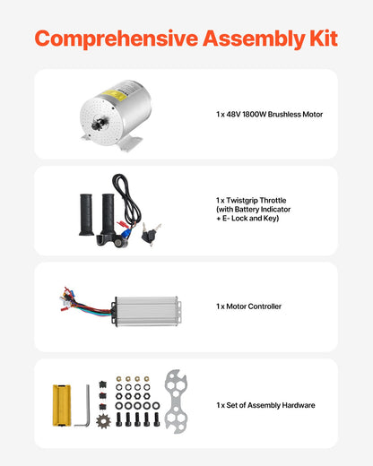 2000W Elektrischer bürstenloser Gleichstrommotor-Bausatz, 48V, 4300 U/min, Motor und Drehzahlregler