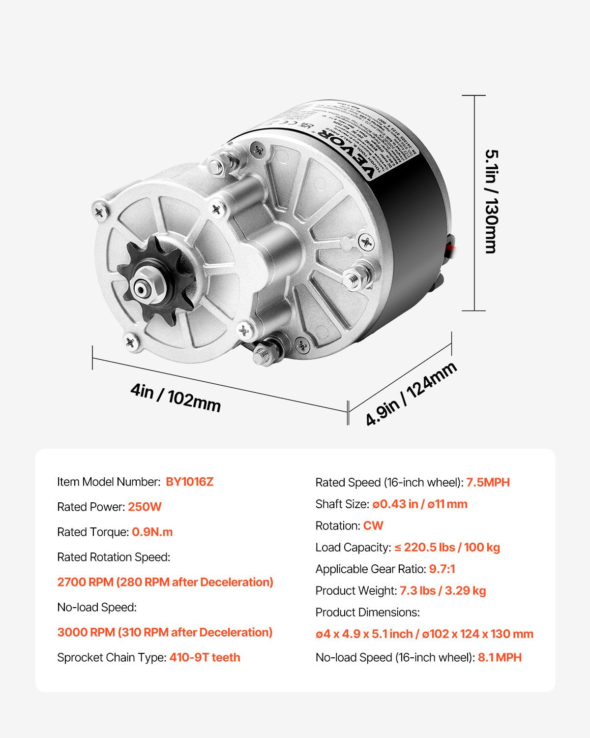 250W Electric Powerful DC Motor Kit 24V 2700rpm with Upgraded Speed Controller
