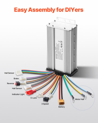 500 W elektrischer bürstenloser Gleichstrommotor-Bausatz, 36 V, 3000 U/min, mit verbessertem Controller