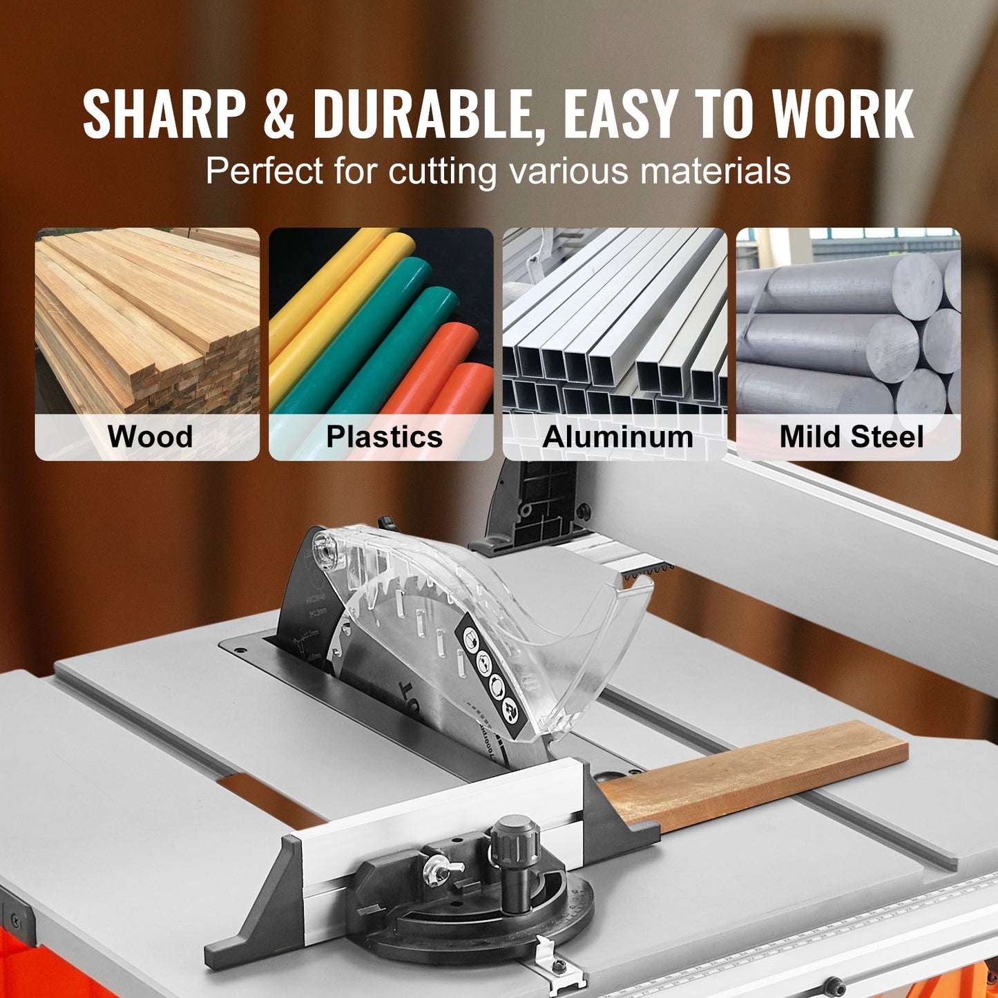 10" Table Saw Electric Cutting Machine 4400RPM 25-Inch Rivet Capacity Woodworking