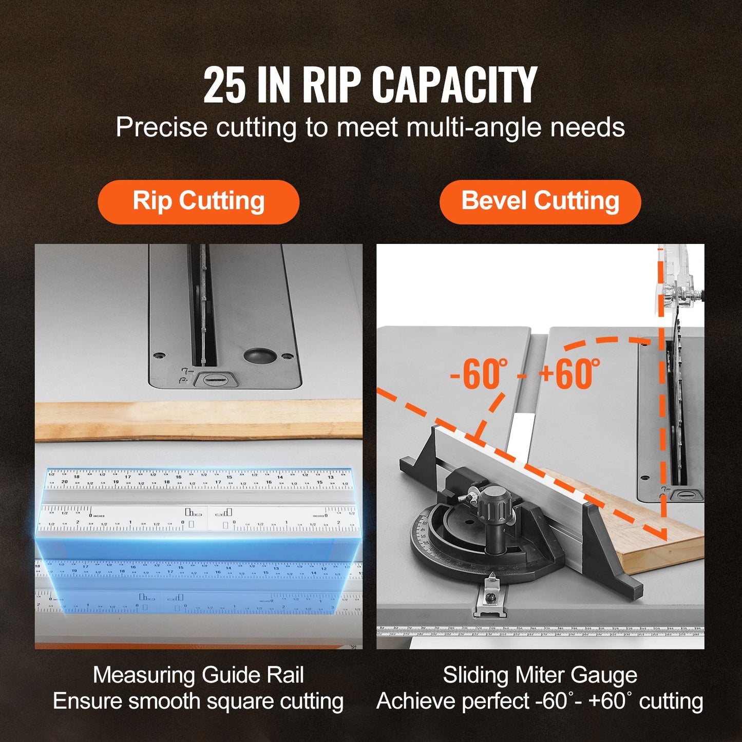 10" Table Saw with Stand Electric Cutting Machine 4800RPM 25-Inch Riveting Capacity