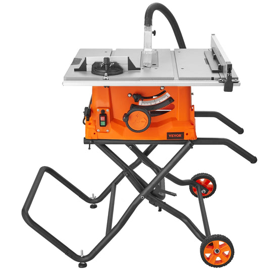 10" Table Saw with Stand Electric Cutting Machine 4800RPM 25-Inch Riveting Capacity