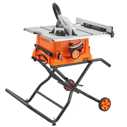 10" Table Saw with Stand Electric Cutting Machine 4800RPM 25-Inch Riveting Capacity