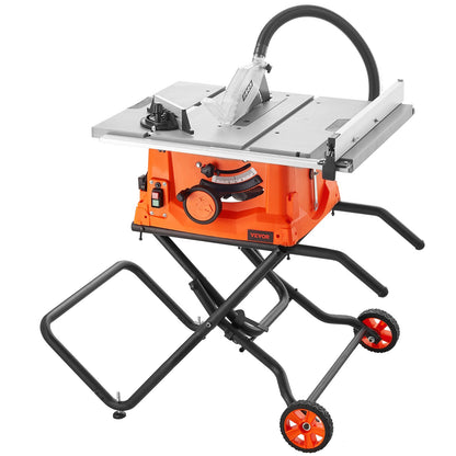 10" Table Saw with Stand Electric Cutting Machine 4800RPM 25-Inch Riveting Capacity