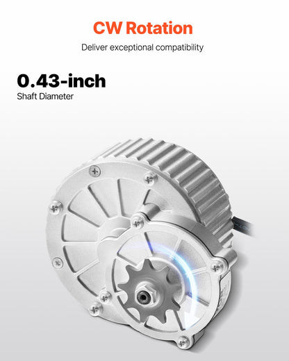 450W Electric Brushed DC Motor Kit 36V 3000rpm with Upgraded Controller