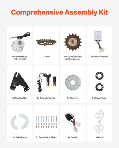 450W Electric Brushed DC Motor Kit 36V 3000rpm Motor with Speed Controller