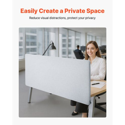 skrivbordsavdelare sekretesspanel, 1524 x 610 mm klämbar kontorsskrivbordsavdelare, PET-båsavdelare, arbetsstationsavdelare med 2 C-klämmor för kontor, robusta rum, bibliotek |  EU