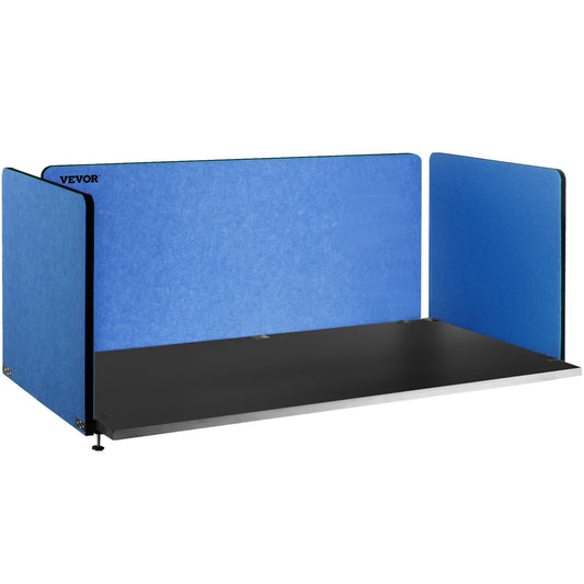 Desk Divider 60'' Desk Privacy Panel, 3 Paneler Privacy Akustisk Panel, Ljudabsorberande Akustisk Privacy Panel, Minska brus och visuella distraktioner, Lätt klämavdelare Marinblå