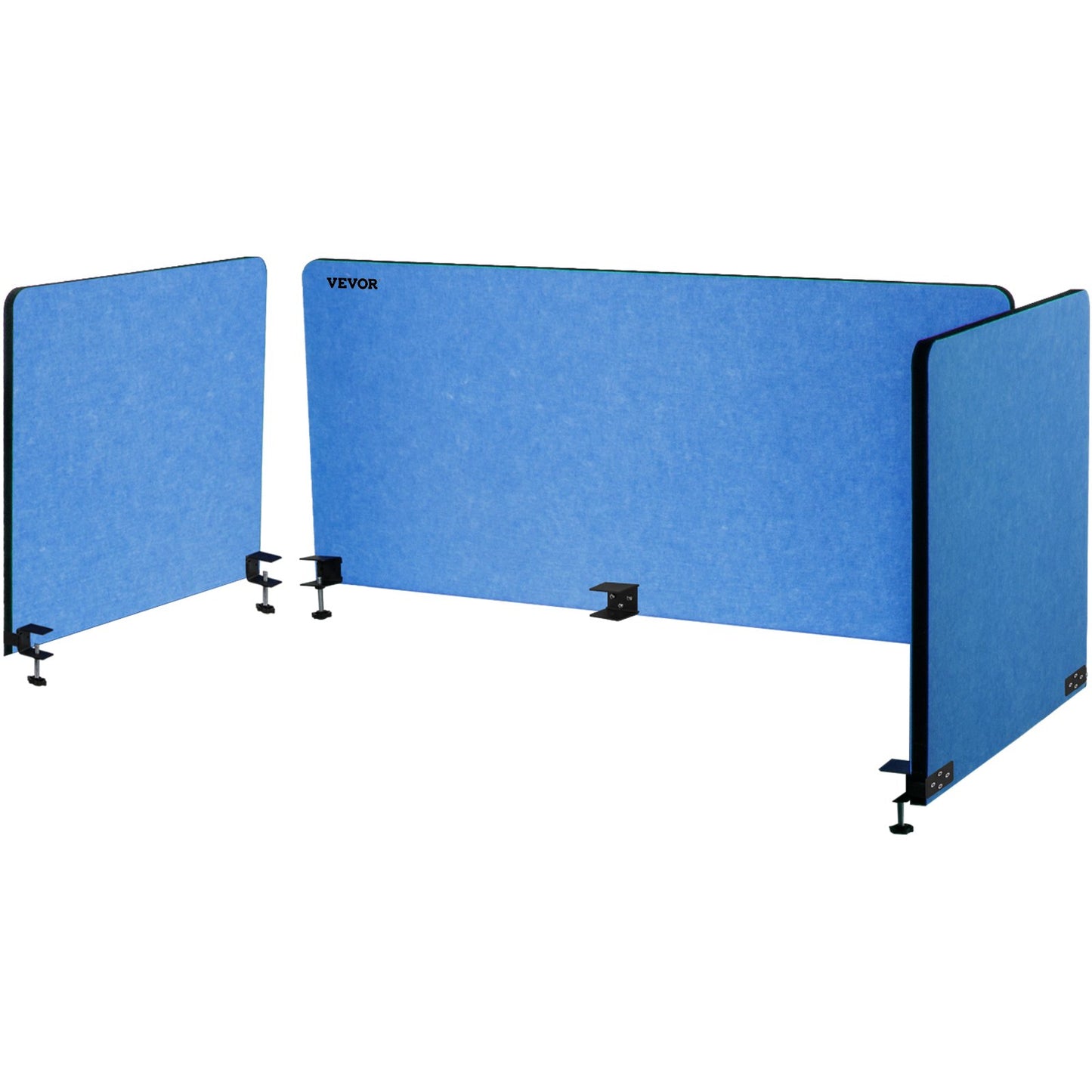 Desk Divider 60'' Desk Privacy Panel, 3 Paneler Privacy Akustisk Panel, Ljudabsorberande Akustisk Privacy Panel, Minska brus och visuella distraktioner, Lätt klämavdelare Marinblå