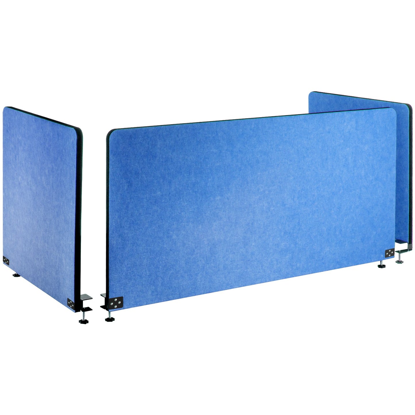 Desk Divider 60'' Desk Privacy Panel, 3 Paneler Privacy Akustisk Panel, Ljudabsorberande Akustisk Privacy Panel, Minska brus och visuella distraktioner, Lätt klämavdelare Marinblå