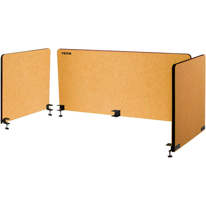 Desk Divider 60'' Desk Privacy Panel, 3 Paneler Privacy Akustisk Panel, Ljudabsorberande Akustisk Privacy Panel, Minska brus och visuella distraktioner, Lättvikts Clamp-on Divider Gul
