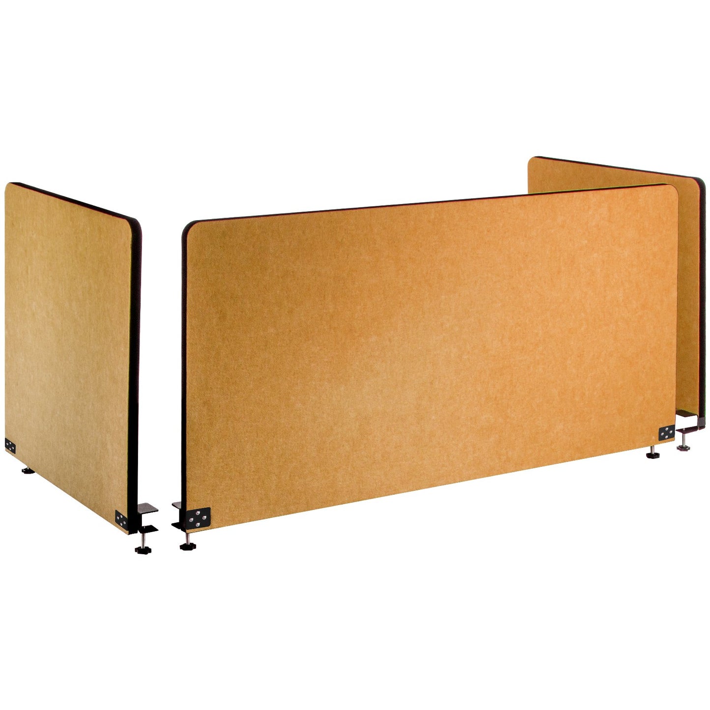 Desk Divider 60'' Desk Privacy Panel, 3 Paneler Privacy Akustisk Panel, Ljudabsorberande Akustisk Privacy Panel, Minska brus och visuella distraktioner, Lättvikts Clamp-on Divider Gul