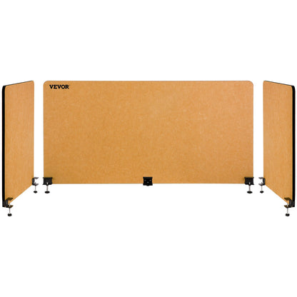 Desk Divider 60'' Desk Privacy Panel, 3 Paneler Privacy Akustisk Panel, Ljudabsorberande Akustisk Privacy Panel, Minska brus och visuella distraktioner, Lättvikts Clamp-on Divider Gul
