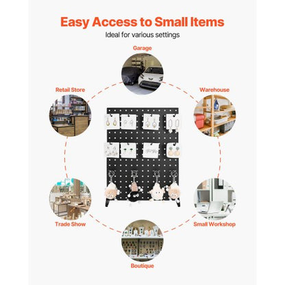 Bead Stand with 15 Hooks Bead Board Panels Display Black (1 PC)