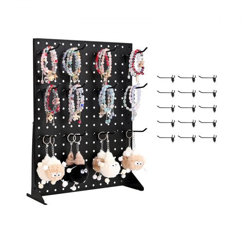 Bead Stand with 15 Hooks Bead Board Panels Display Black (1 PC)