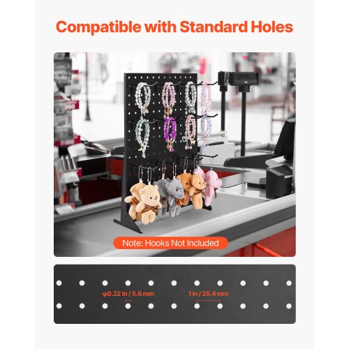 Pegboard Displayställ Bordsskiva Pegboardpaneler Display Svart (4 ST)