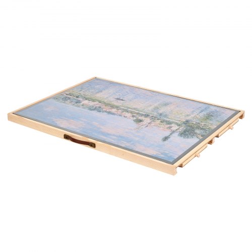 1000-bitars pusselbräde med lådlock Bärbart trästicksåg 73x53cm