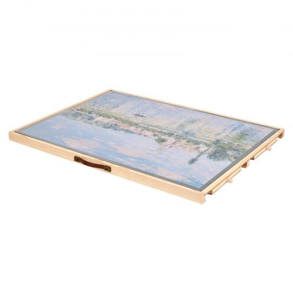 1000-bitars pusselbräde med lådlock Bärbart trästicksåg 73x53cm