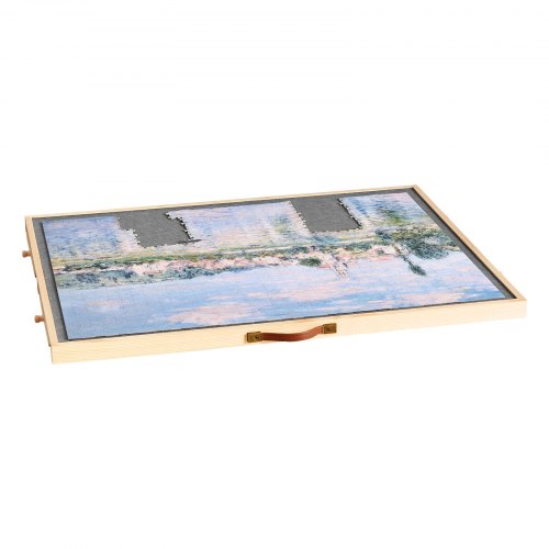 1000-bitars pusselbräde med lådlock Bärbart trästicksåg 73x53cm