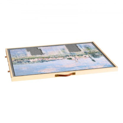 1000-bitars pusselbräde med lådlock Bärbart trästicksåg 73x53cm