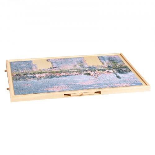 1000-bitars pusselbräde med lådlock Bärbart trästicksåg 74x53cm