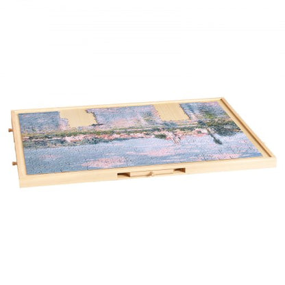 1000-bitars pusselbräde med lådlock Bärbart trästicksåg 74x53cm