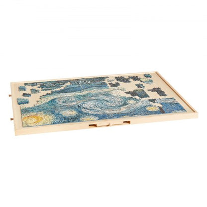 1500-bitars pusselbräde med lådlock Bärbart trästicksåg 86x63cm