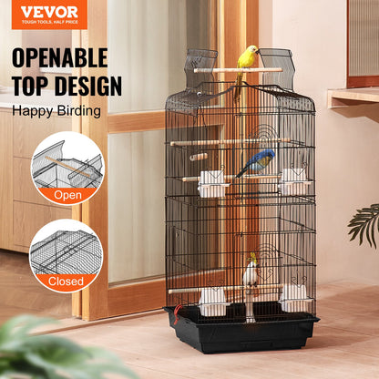 Bird Flight Cage 39 i hängande parakitbur i metall för Cockatiels papegoja