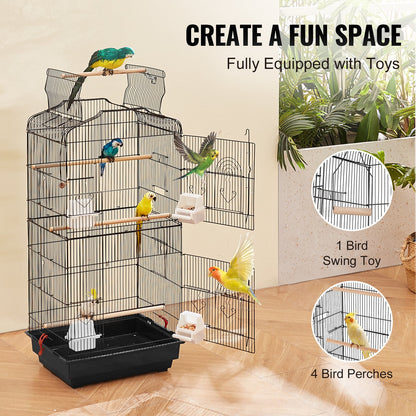 Bird Flight Cage 39 i hängande parakitbur i metall för Cockatiels papegoja