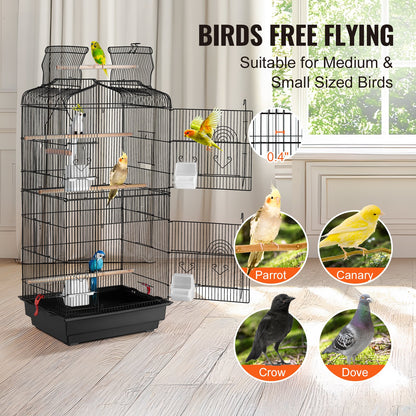 Bird Flight Cage 39 i hängande parakitbur i metall för Cockatiels papegoja