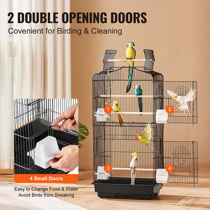 Bird Flight Cage 39 i hängande parakitbur i metall för Cockatiels papegoja