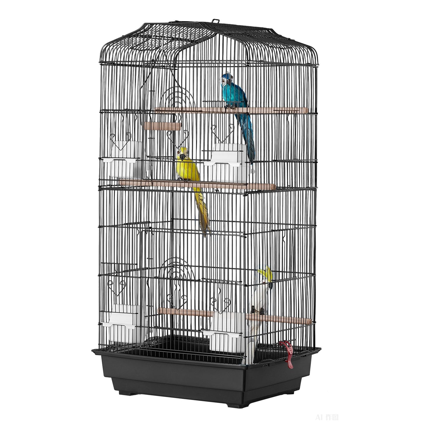 Bird Flight Cage 39 i hängande parakitbur i metall för Cockatiels papegoja