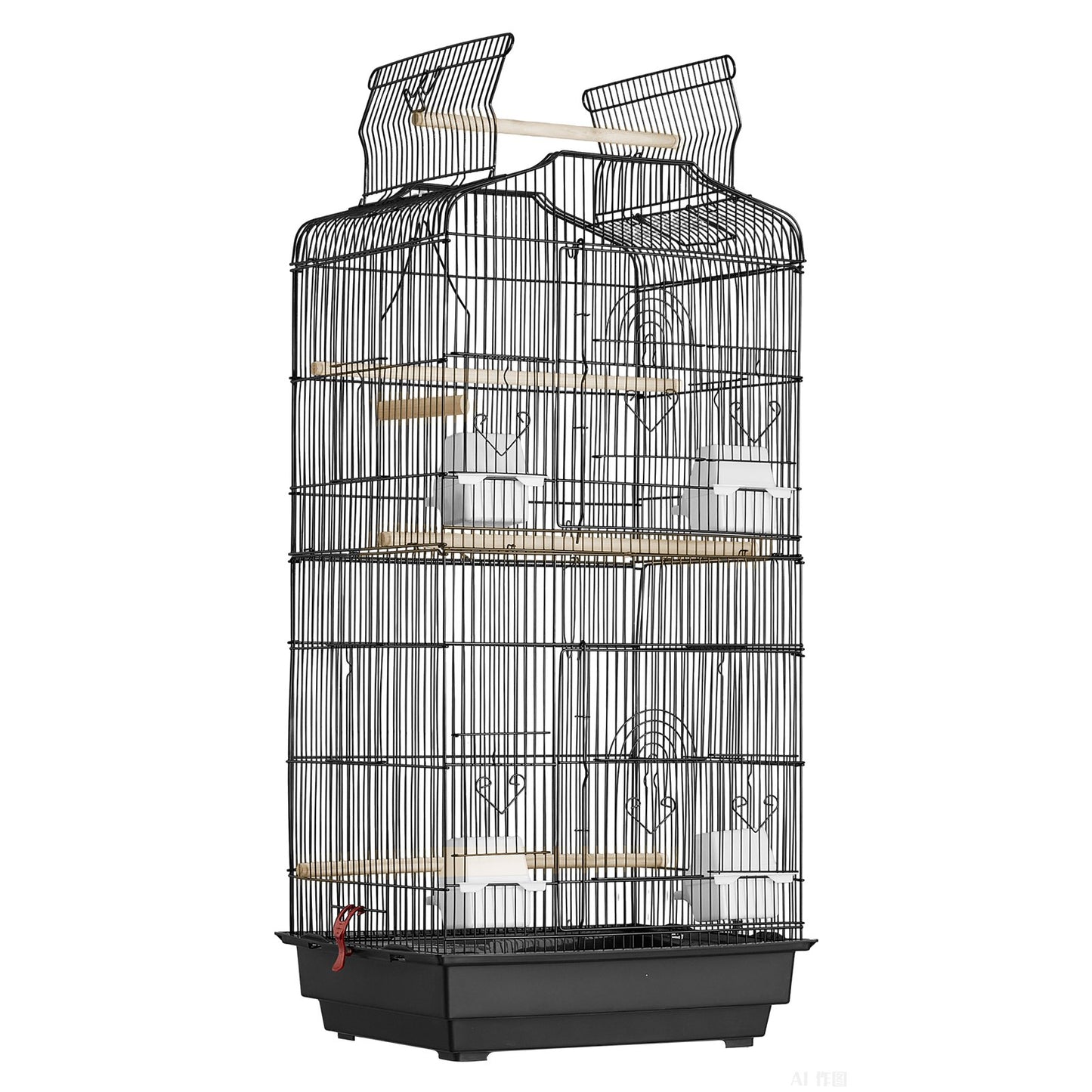 Bird Flight Cage 39 i hängande parakitbur i metall för Cockatiels papegoja