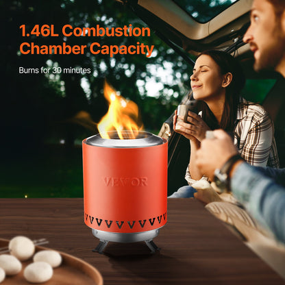 Tabletop Fire Pit 6 Inch Stainless Steel Fire Pit Indoor Outdoor Red