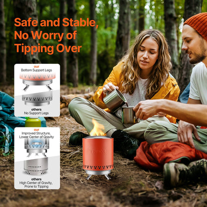 Tabletop Fire Pit 6 Inch Stainless Steel Fire Pit Indoor Outdoor Red