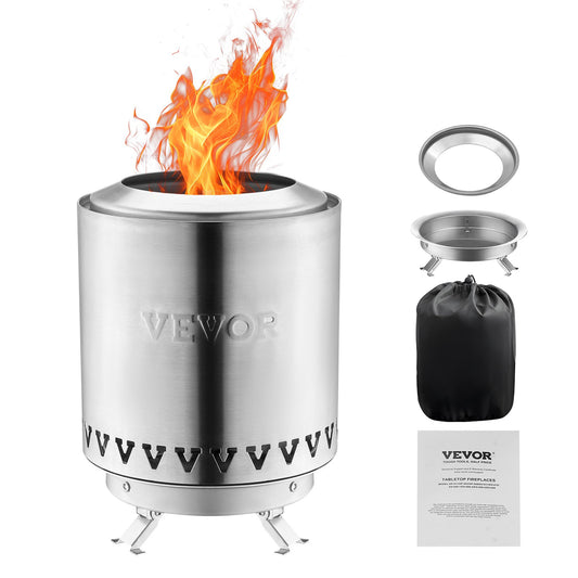 Tabletop Fire Pit 6 Inch Stainless Steel Fire Pit Indoor Outdoor Silver