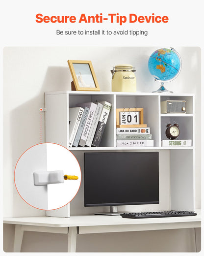 Schreibtisch-Bücherregal, weiß, Schreibtisch-Aufbewahrungs-Organizer, 1-stufig, für Büro und Zuhause