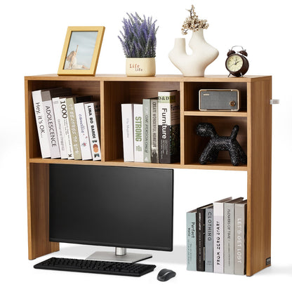Desktop Bookshelf Wood Desktop Storage Organizer 1-Tier for Office and Home