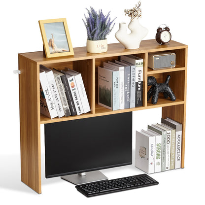 Desktop Bookshelf Wood Desktop Storage Organizer 1-Tier for Office and Home