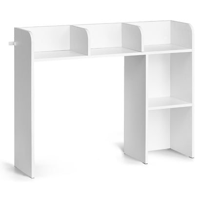 Desktop Bookshelf White Desktop Storage Organizer 2-Tier for Office and Home