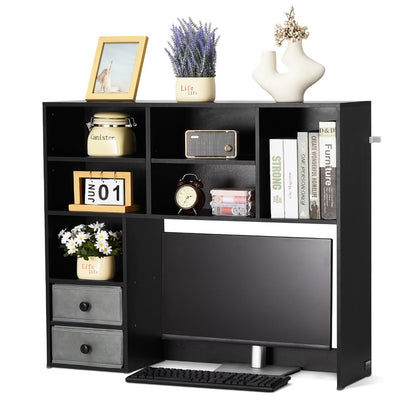 Desktop Bokhylla Svart Desktop Storage Organizer 3-nivå för kontor och hem