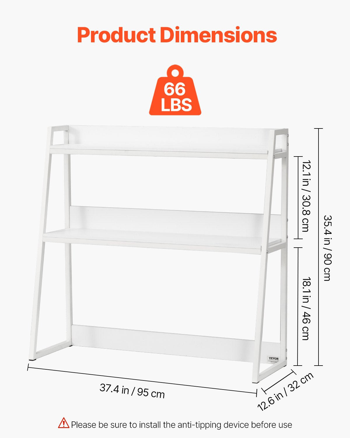 Desktop Bookshelf Desktop Storage Organizer 2-nivå för Office & Home White