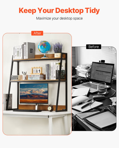 Desktop Bookshelf Desktop Storage Organizer 2-Tier for Office and Home