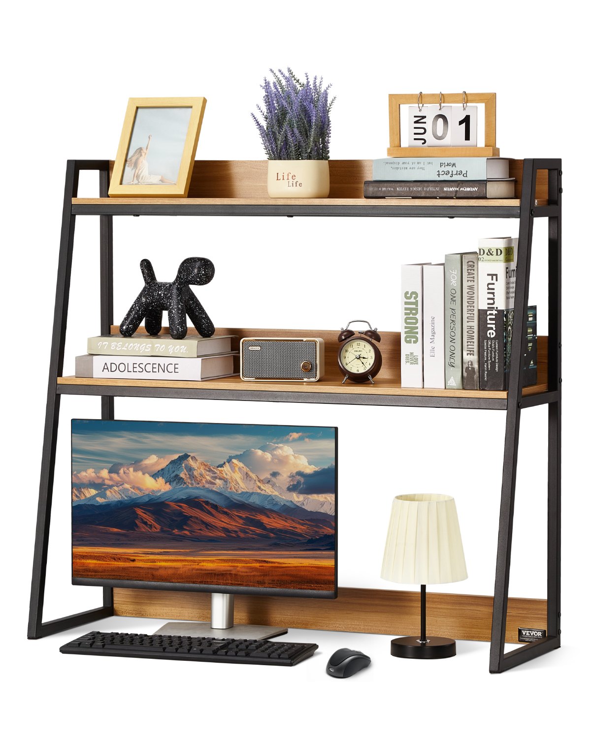 Desktop Bookshelf Desktop Storage Organizer 2-Tier for Office and Home