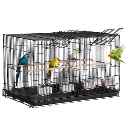 Bird Flight Cage med Divider 18 i Small Metal Parakit Cage Black