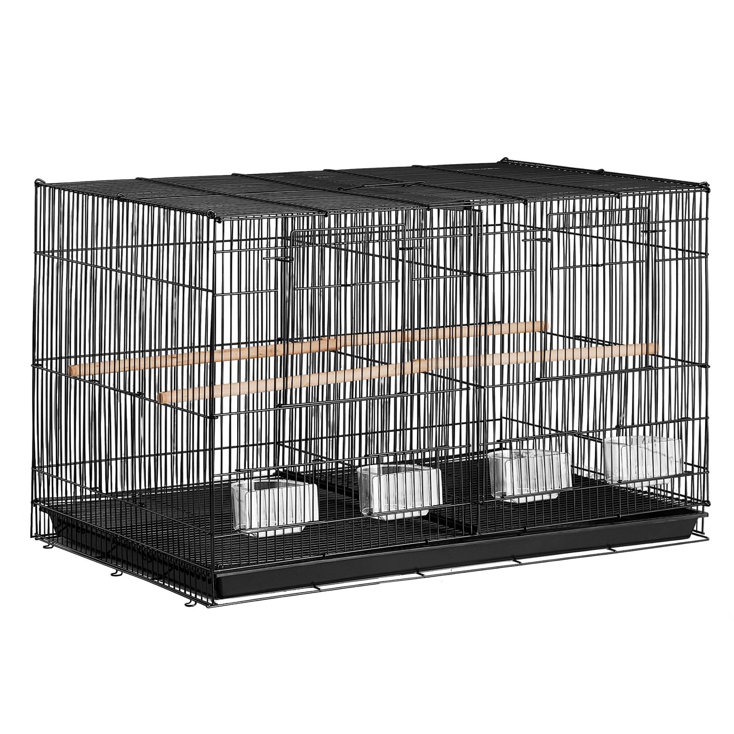 Bird Flight Cage med Divider 18 i Small Metal Parakit Cage Black